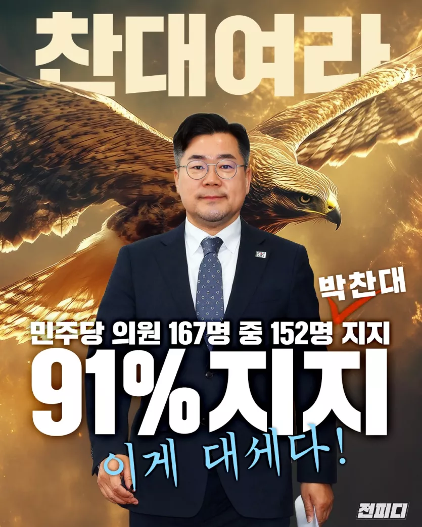 민주당 의원 152명이 지지해서 대세???