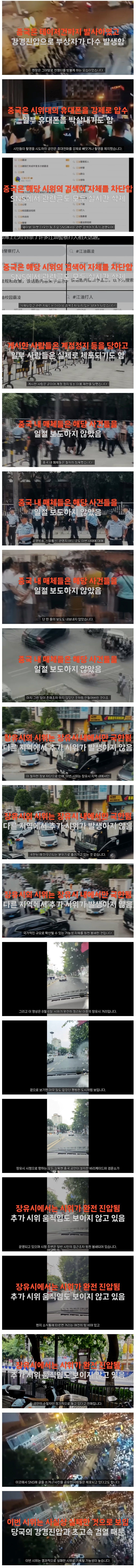 결국 실패로 끝나가는 중국 시위 근황