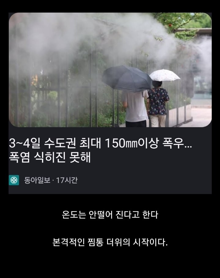 드디어 한국인을 구원하기 위해 도착한 비구름 근황