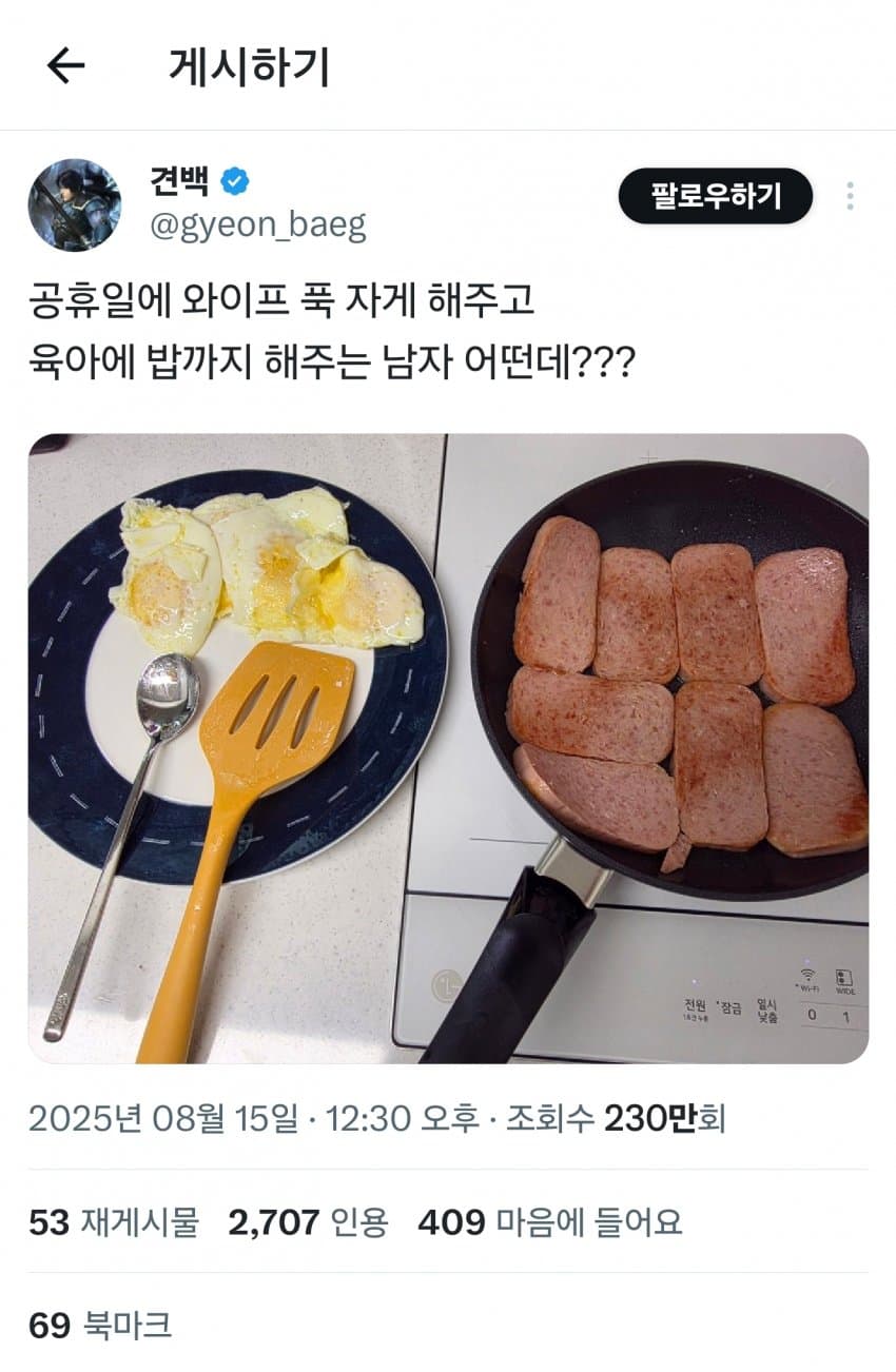 [이갤] 아내에게 밥 차려줬다가 미친듯이 쌍욕 듣는 남자.jpg