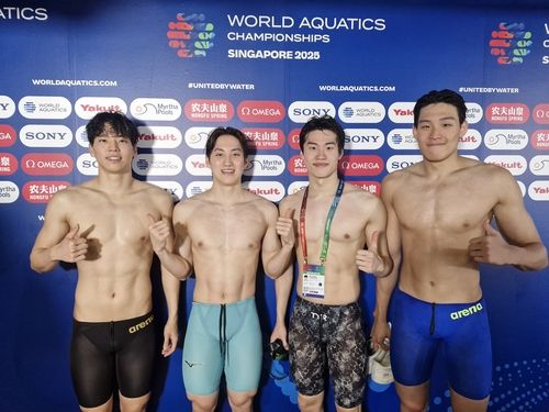 한국 남자 혼계영 400ｍ 세계선수권 사상 첫 결승서 7위