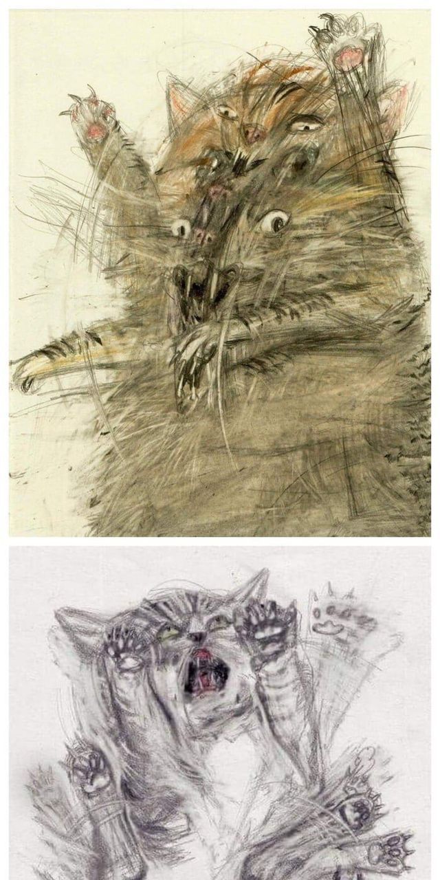 초현실 고양이 그림