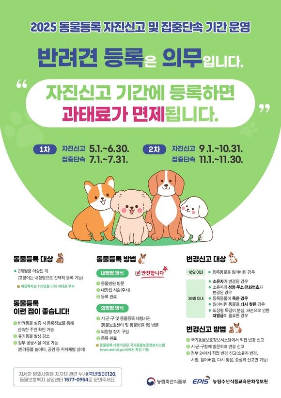 동대문구 9월~10월 동물등록 자진신고하세요~